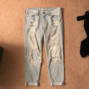 Abercrombie and fitch ripped boyfriend jeans